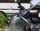 Смертельная авария с участием пассажирского автобуса и легковушки