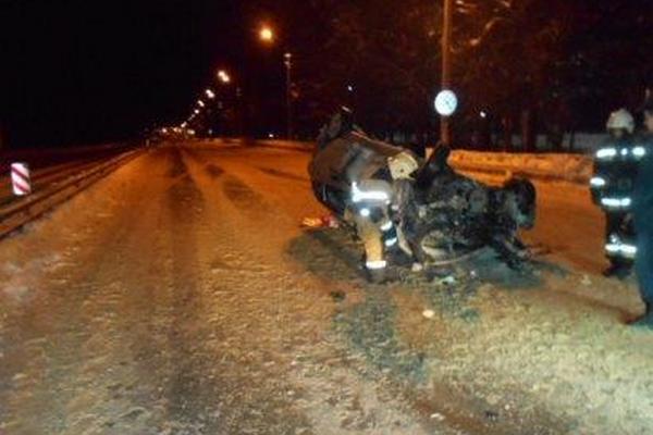 авария на трассе,10 февраля 2018 года,М-7,Владимирская область,город Владимир,перевернулся хендай солярис,