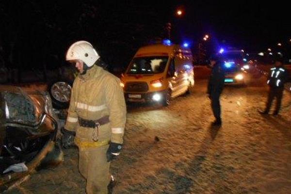 авария на трассе,10 февраля 2018 года,М-7,Владимирская область,город Владимир,перевернулся хендай солярис,