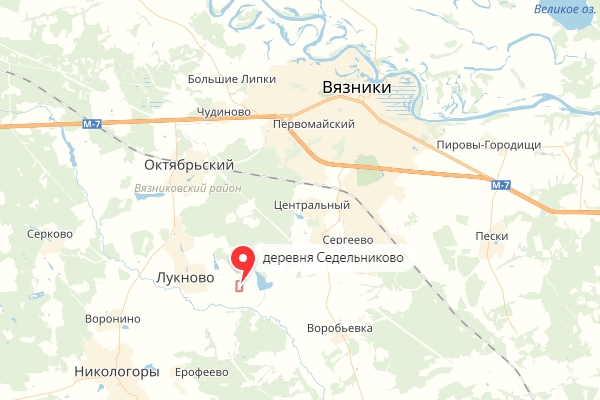 деревня Седельниково,Вязниковский район,карта,